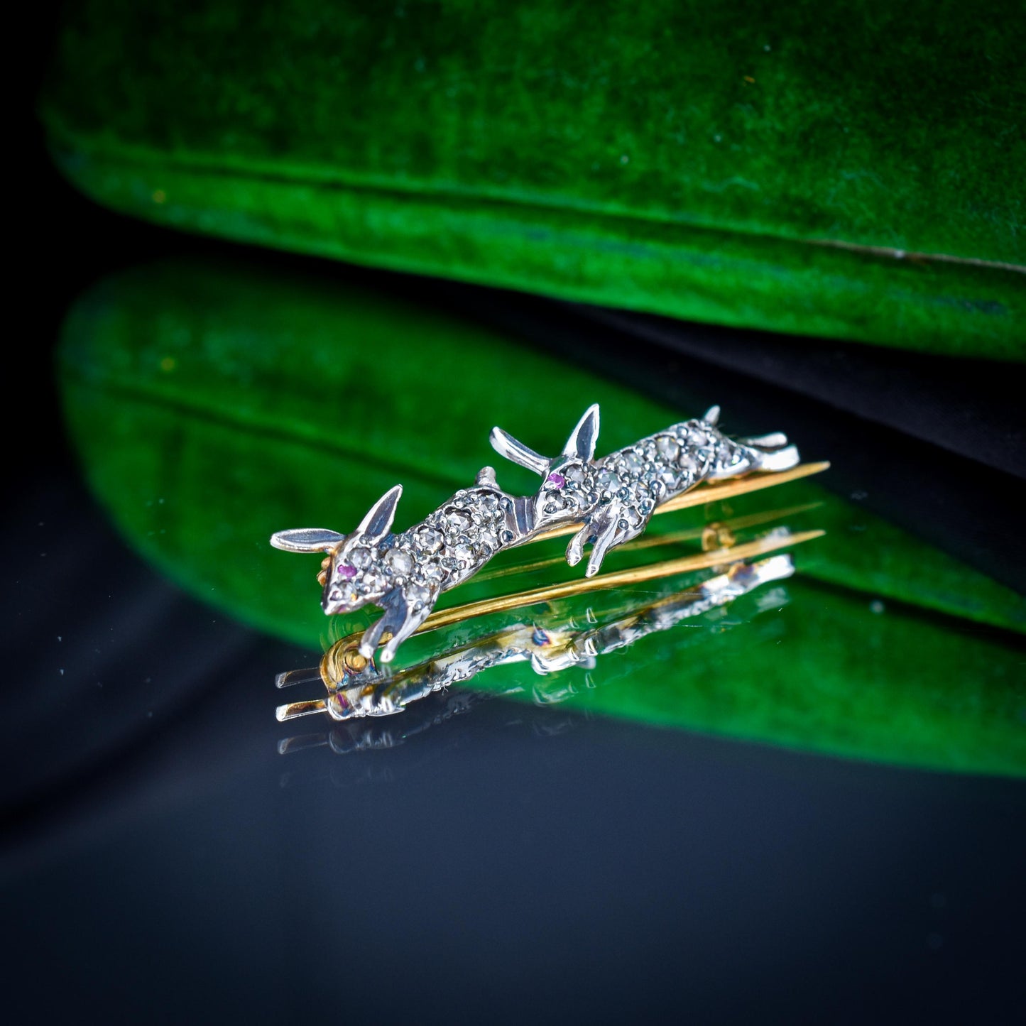 Antique Style 0.60ct Diamond Rabbit Bunny Brooch Pin
