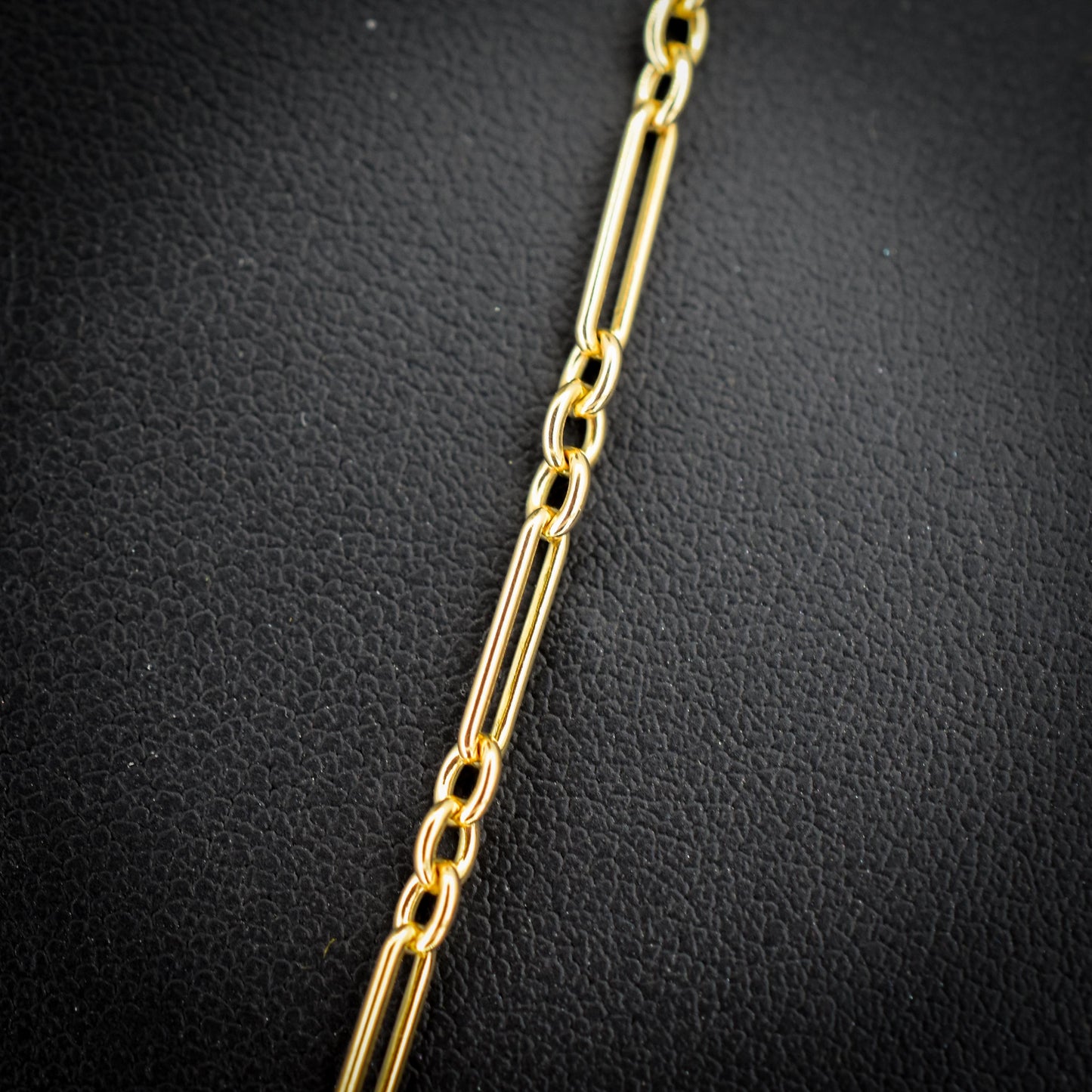 Antique 9ct Yellow Gold Paperlink Chain with Dog Clip | 21.25" Length