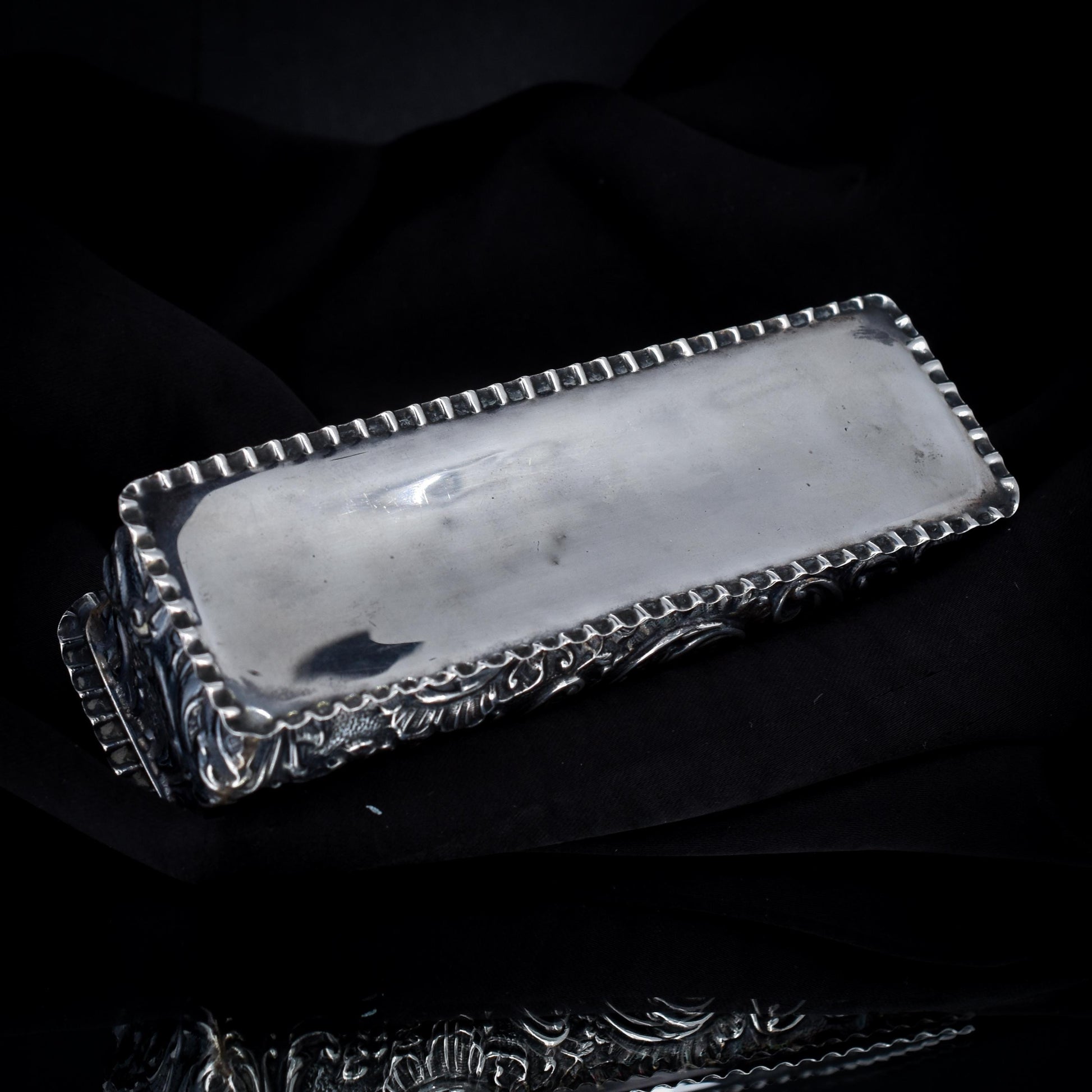 Antique Edwardian '1904' Hallmarked Sterling Silver Fancy Trinket Jewellery Box