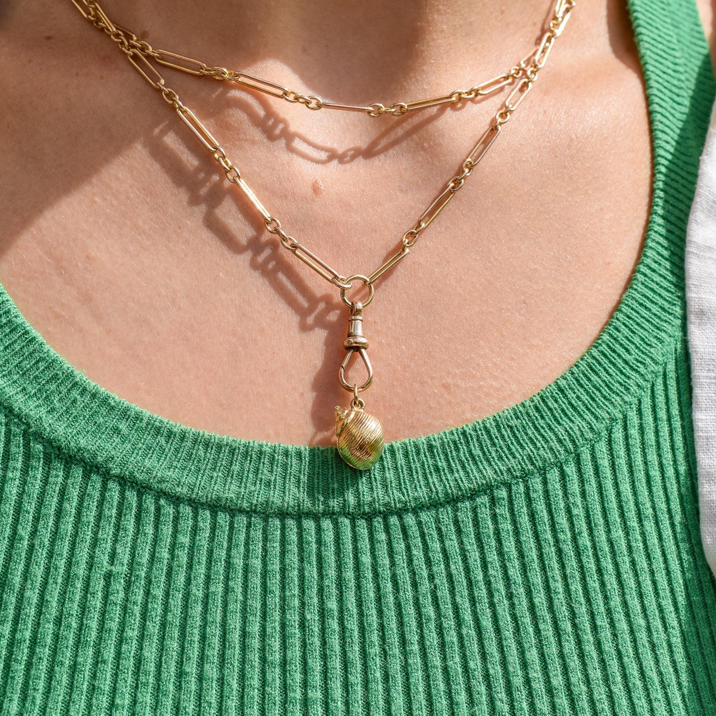 Vintage 9ct Gold Seashell Shell Charm Pendant