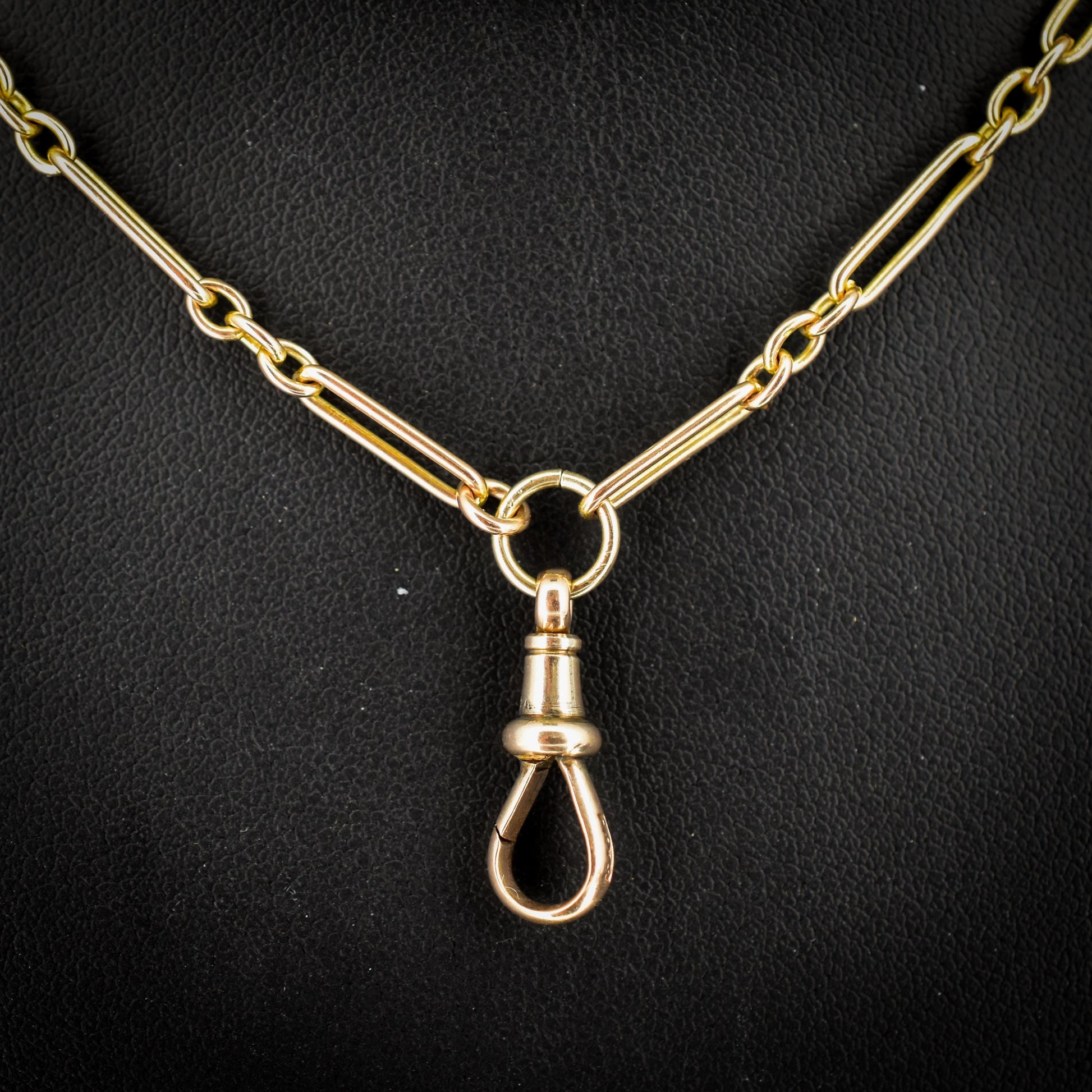 Antique Victorian 9ct Gold Paper Link Chain Necklace 41" Length