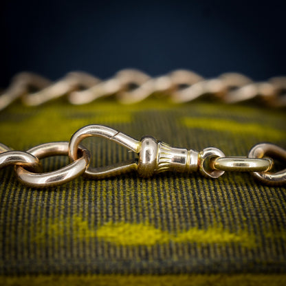Antique 15ct Gold Oval Curb Bracelet with Dog Clip | 8"