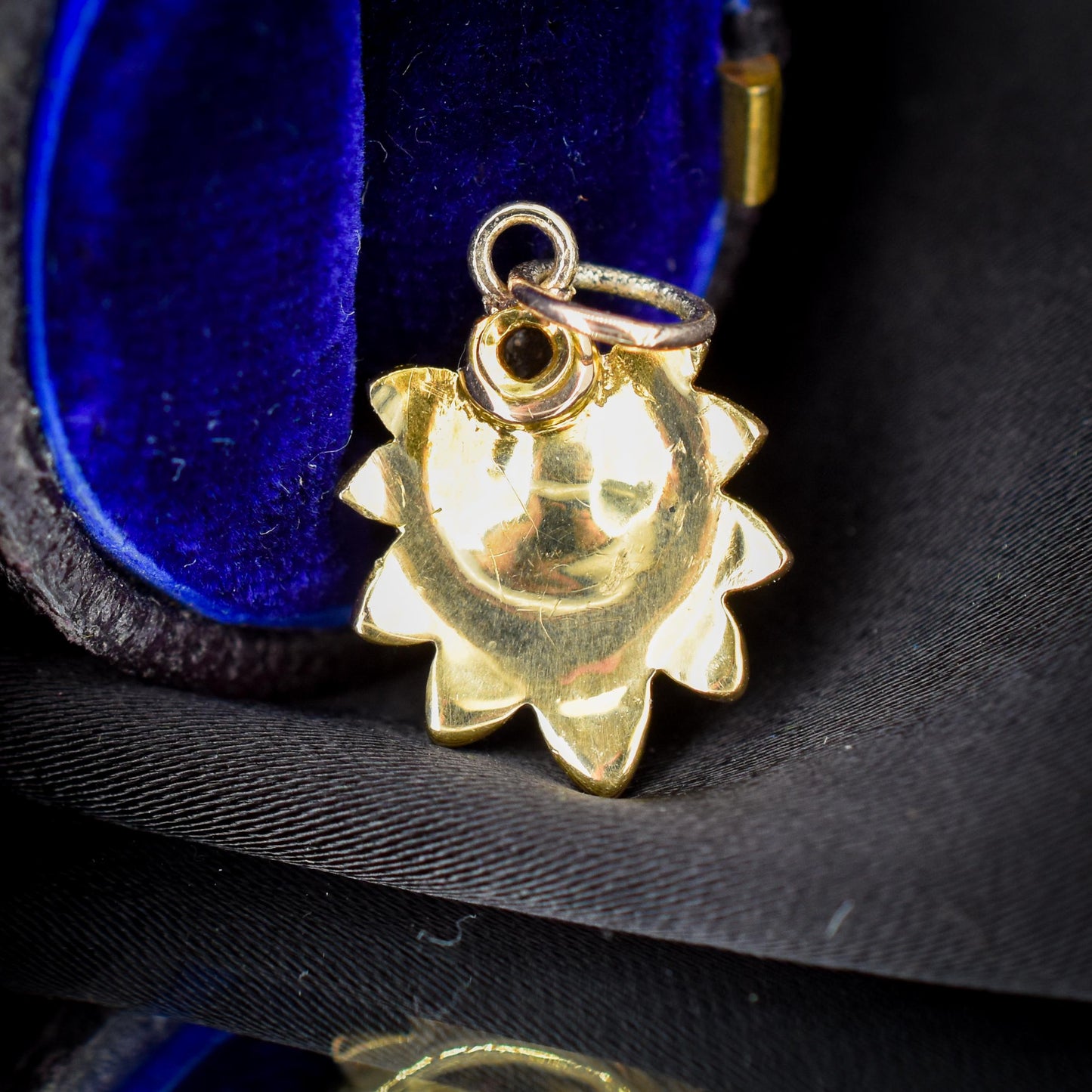 Antique 15ct Gold Pearl and Diamond Flower Pendant