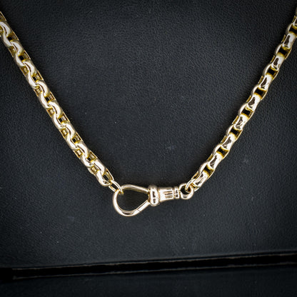 Antique Victorian 9ct Gold Faceted Link Chain Necklace with Dog Clip | 20"