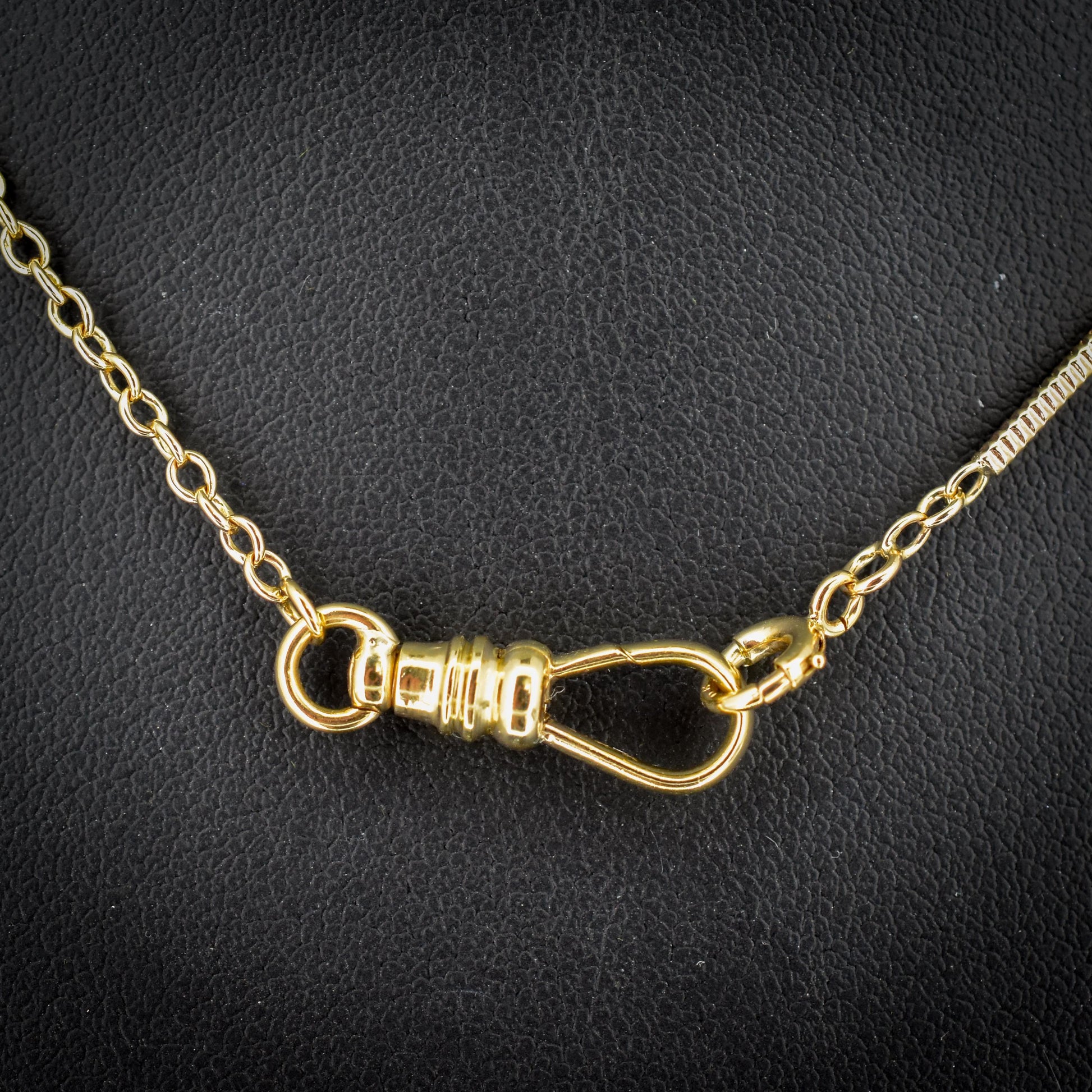 Vintage Fancy Link 10ct Yellow Gold 15.5″ Watch Chain Necklace