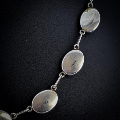Art Deco Butterfly Wing Fringe Sterling Silver Necklace | 16.5"