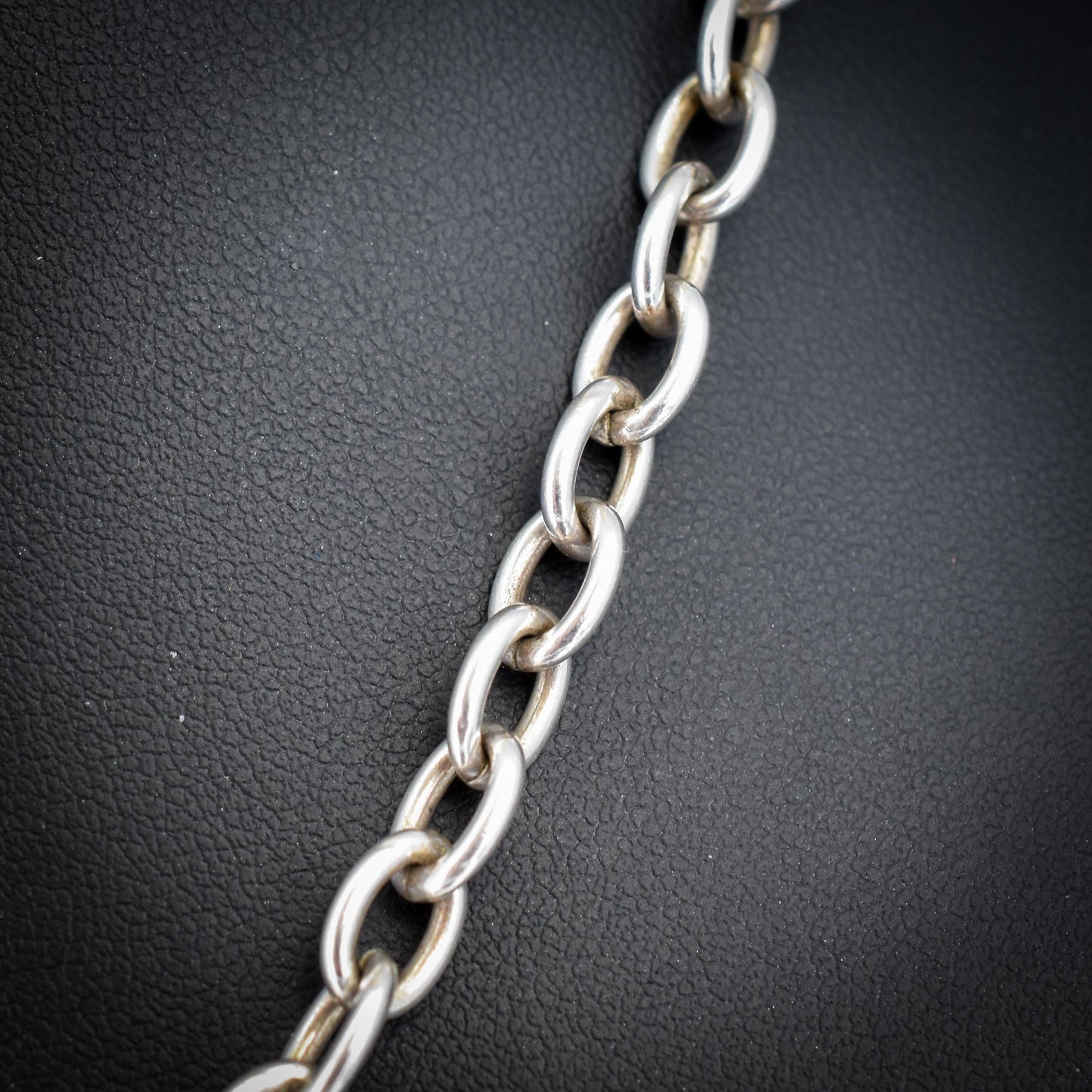 Vintage Sterling Silver Cable Link Watch Chain Necklace with T-Bar and Dog Clips – 22.5"
