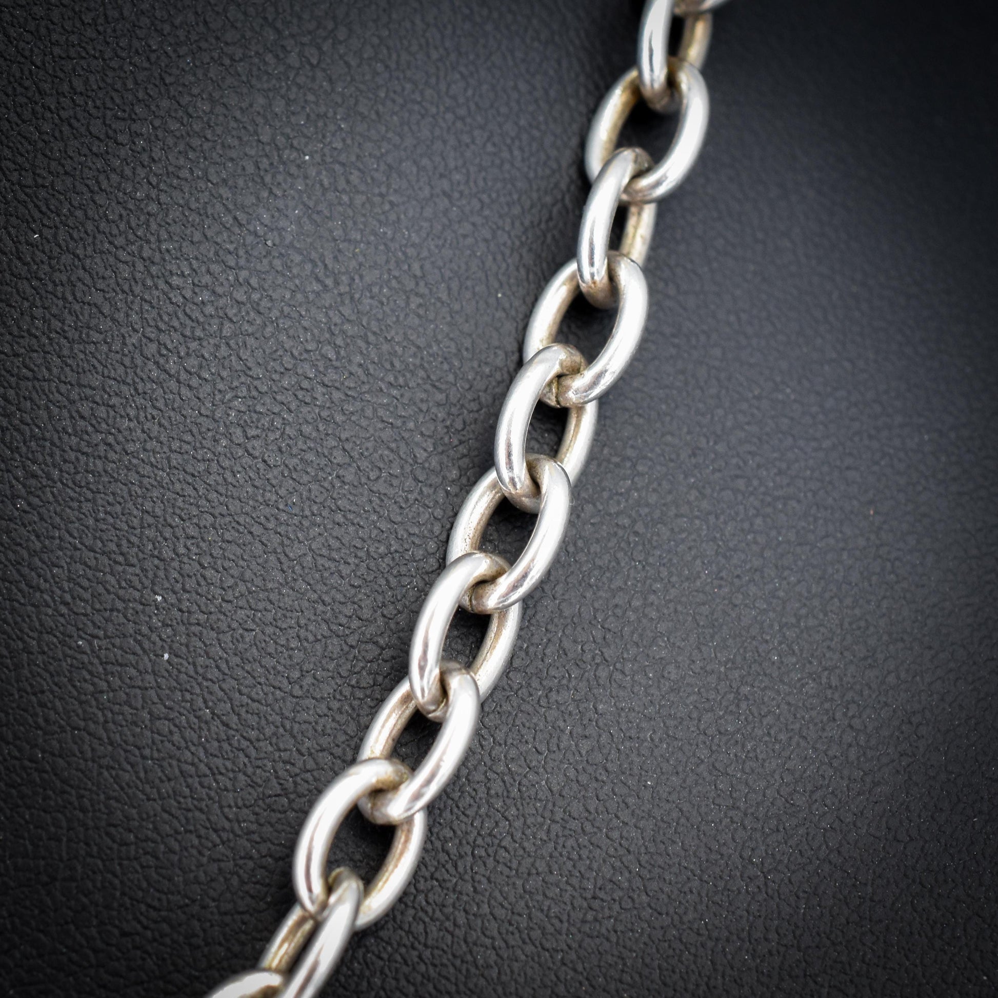 Vintage Sterling Silver Cable Link Watch Chain Necklace with T-Bar and Dog Clips – 22.5"