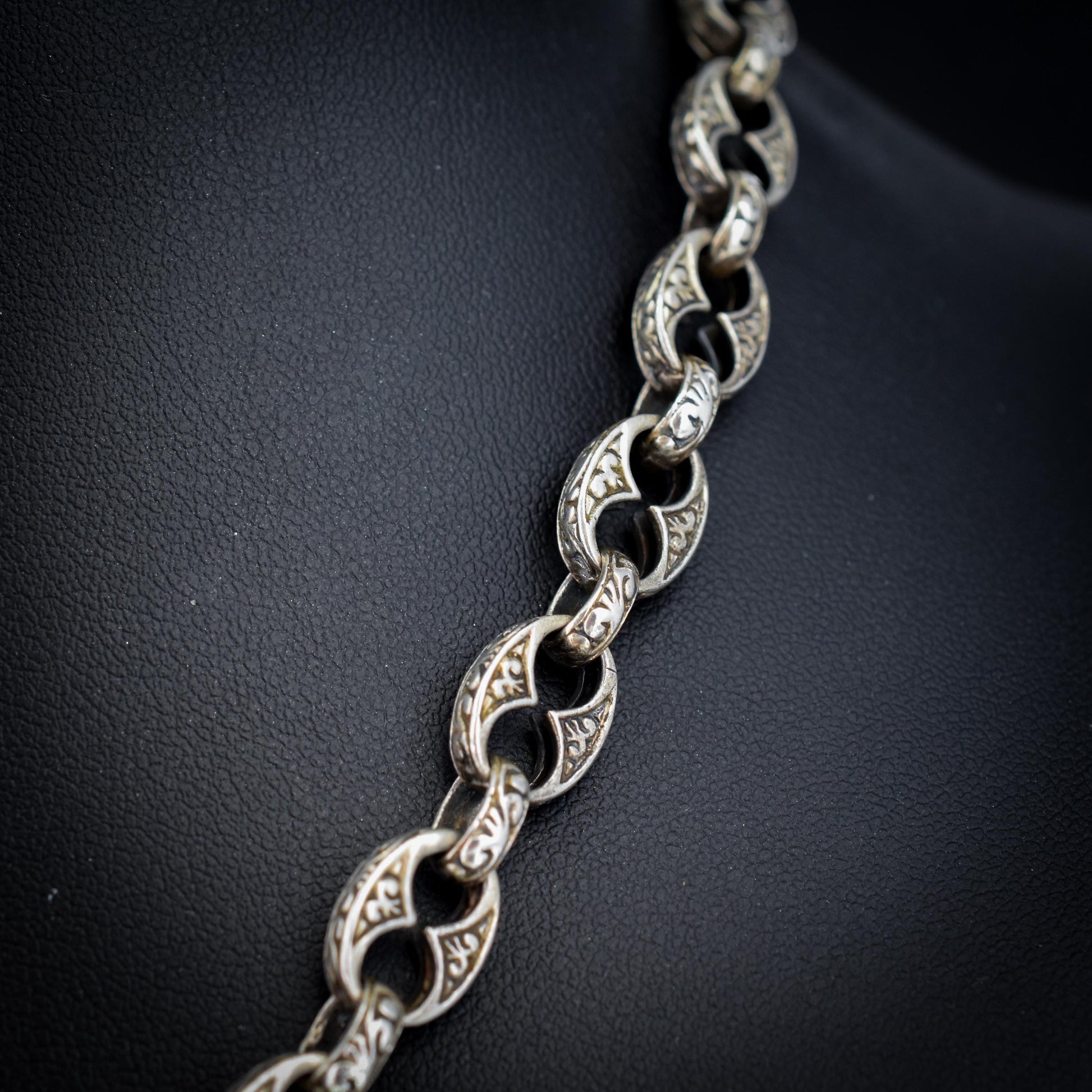 Vintage Sterling Silver 18.25" Mariner Anchor Link Chain Necklace with T-Bar
