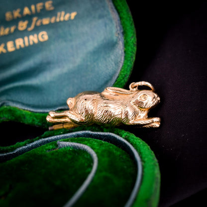 Vintage 9ct Gold Bunny Rabbit Charm Pendant
