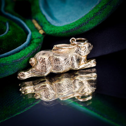 Vintage 9ct Gold Bunny Rabbit Charm Pendant