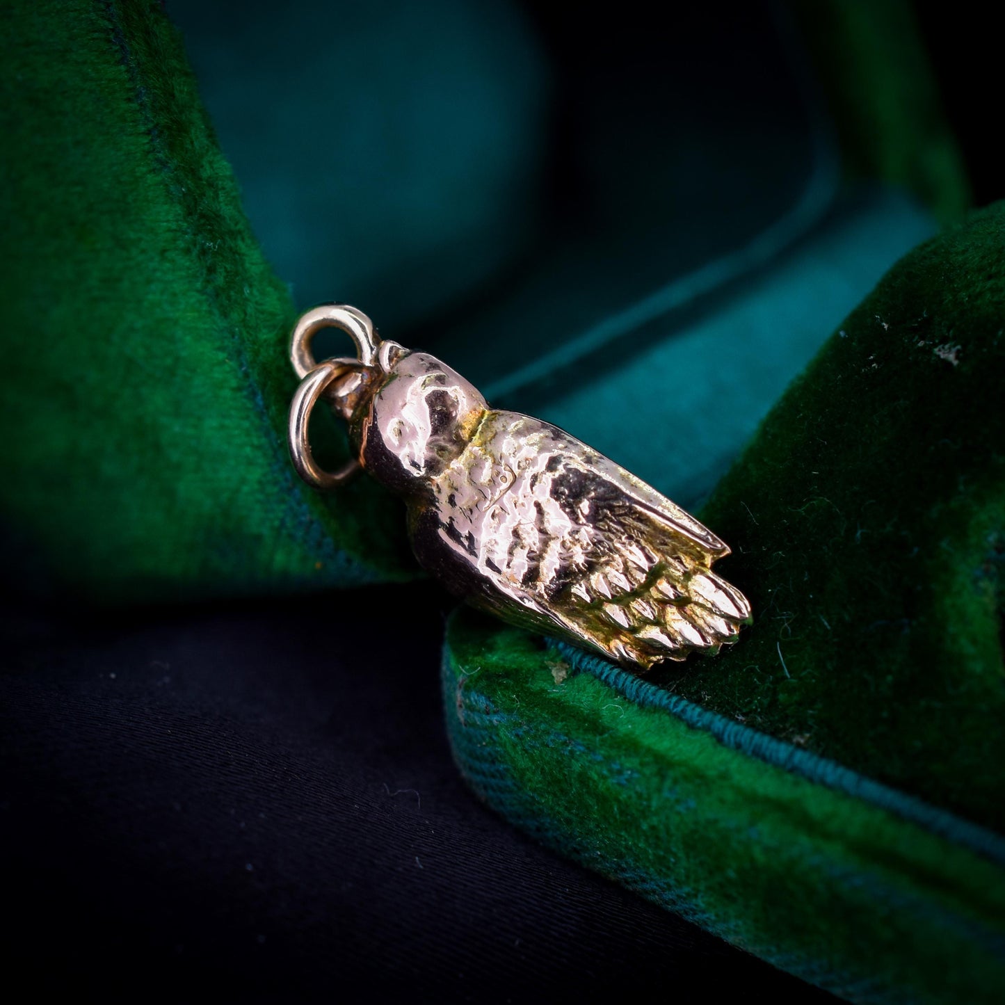 Antique 9ct Gold Wise Owl Charm Pendant