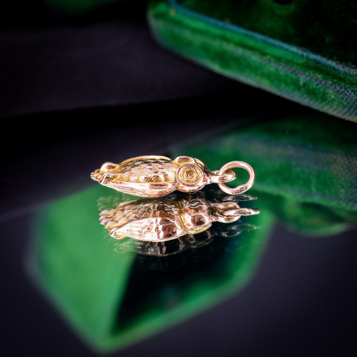 Antique 9ct Gold Wise Owl Charm Pendant