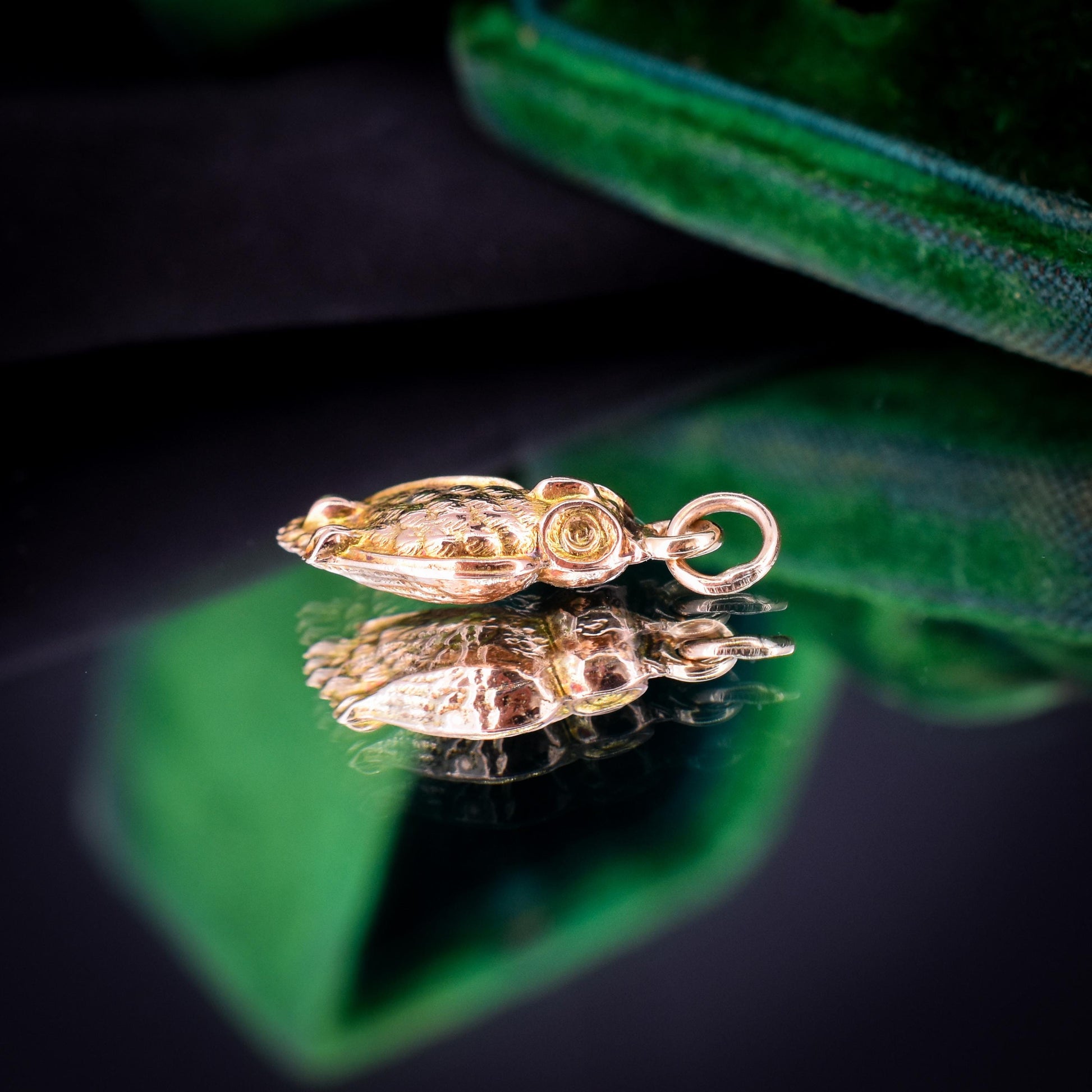 Antique 9ct Gold Wise Owl Charm Pendant