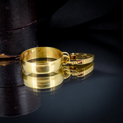 Antique Heart Padlock Drop 9ct Gold Band Ring