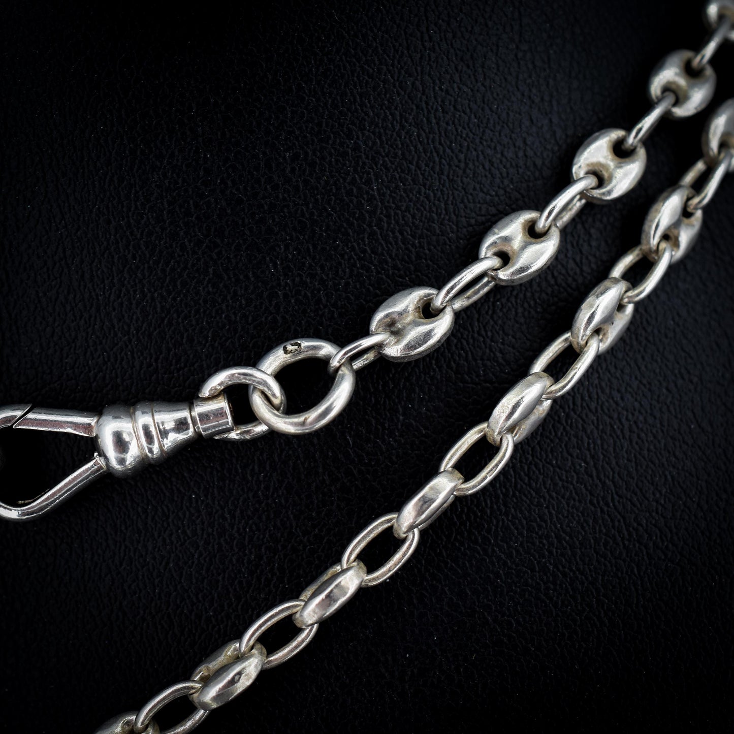 Vintage Sterling Silver 26.5" Mariner Anchor Link Chain Necklace with T-Bar
