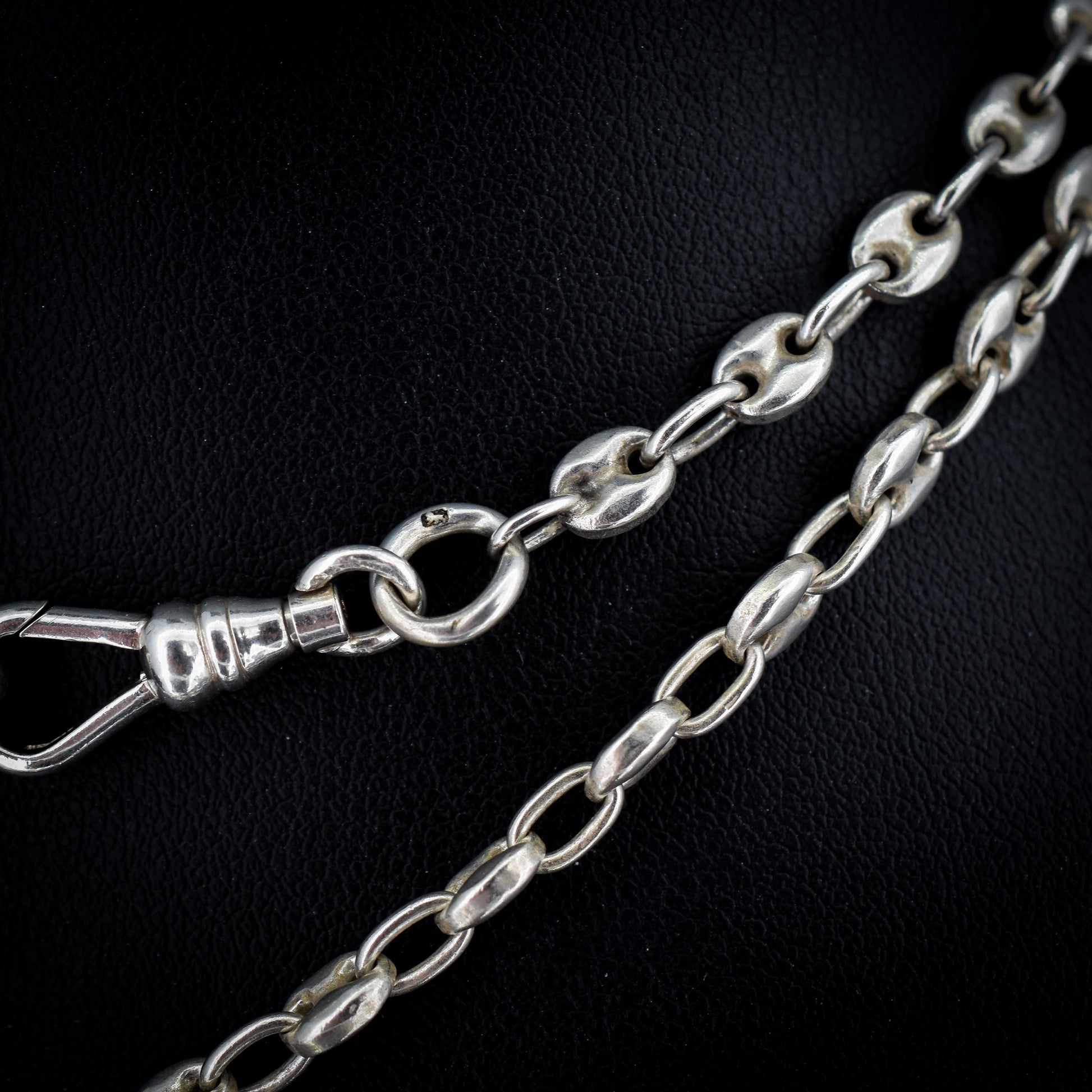 Vintage Sterling Silver 26.5" Mariner Anchor Link Chain Necklace with T-Bar