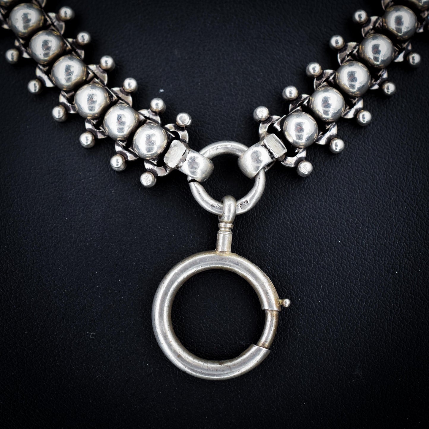 Antique Victorian Sterling Silver Chain Collar Necklace | 21.5"