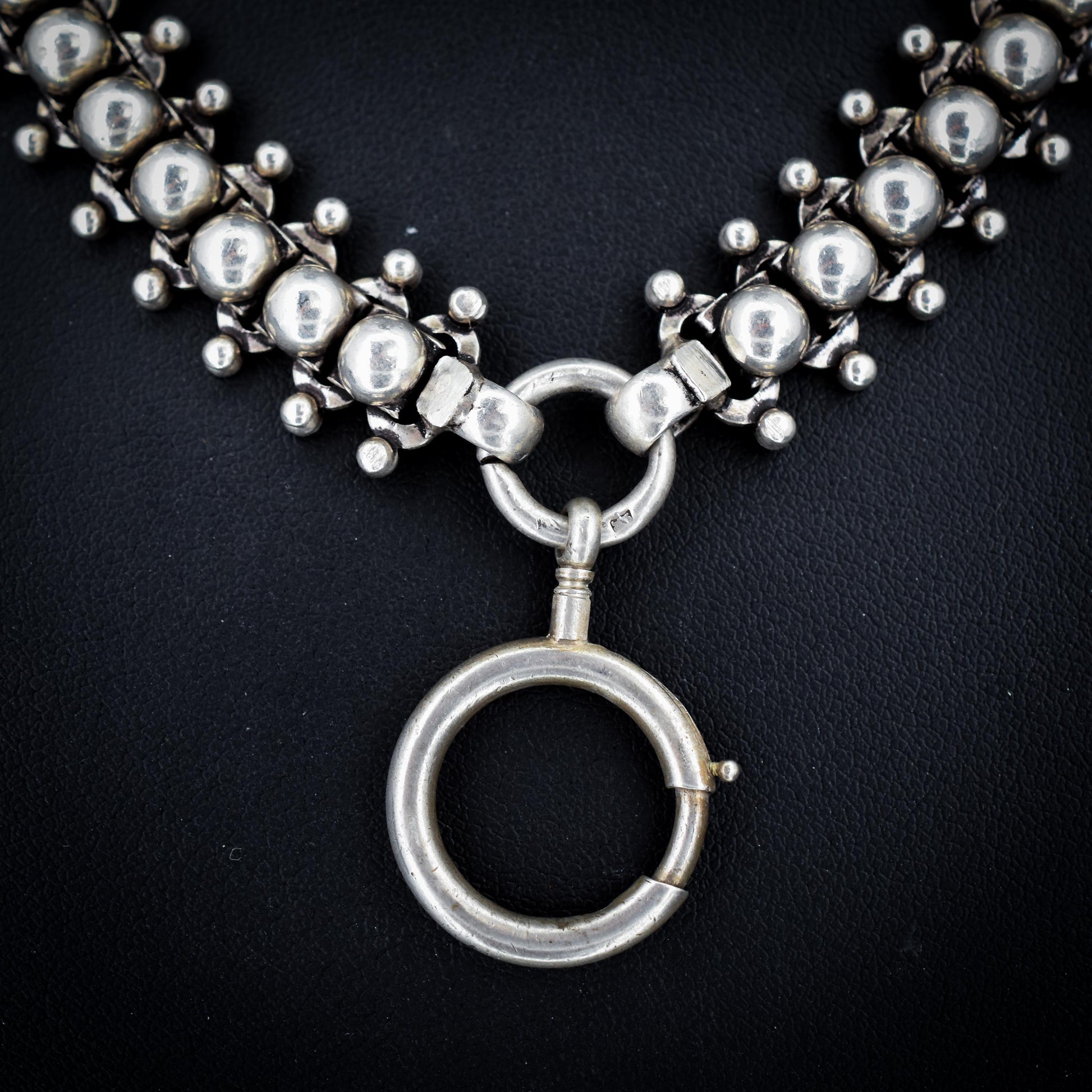 Antique Victorian Sterling Silver Chain Collar Necklace | 21.5"