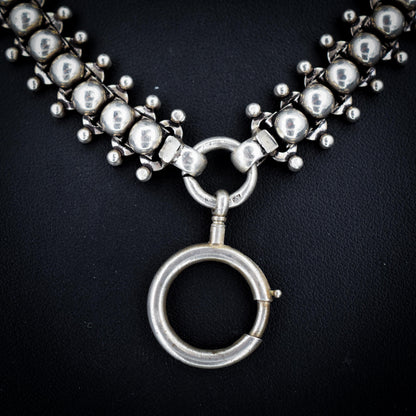 Antique Victorian Sterling Silver Chain Collar Necklace | 21.5"