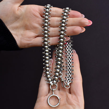 Antique Victorian Sterling Silver Chain Collar Necklace | 21.5"