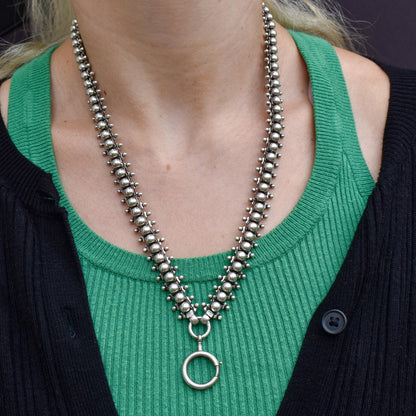Antique Victorian Sterling Silver Chain Collar Necklace | 21.5"