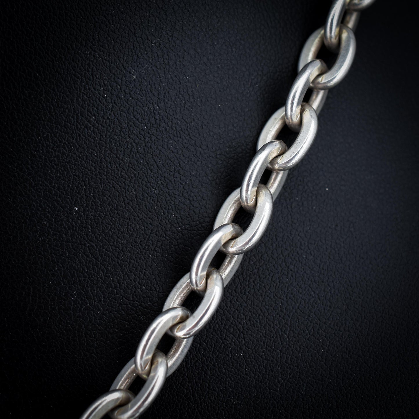 Vintage Sterling Silver Oval Cable Link Watch Chain Necklace with T-Bar and Dog Clips – 21"