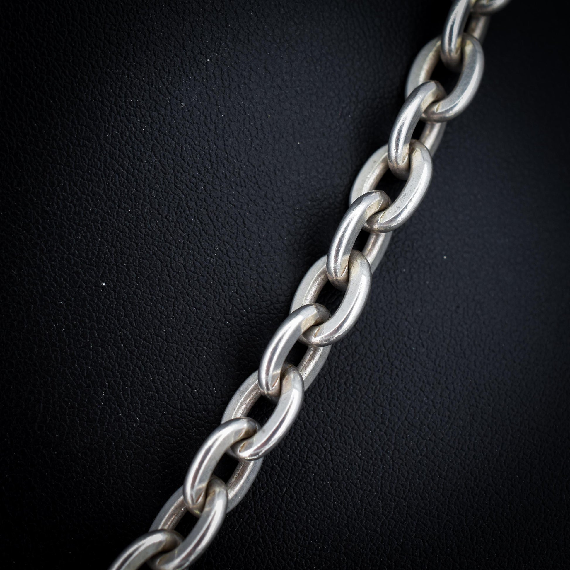 Vintage Sterling Silver Oval Cable Link Watch Chain Necklace with T-Bar and Dog Clips – 21"