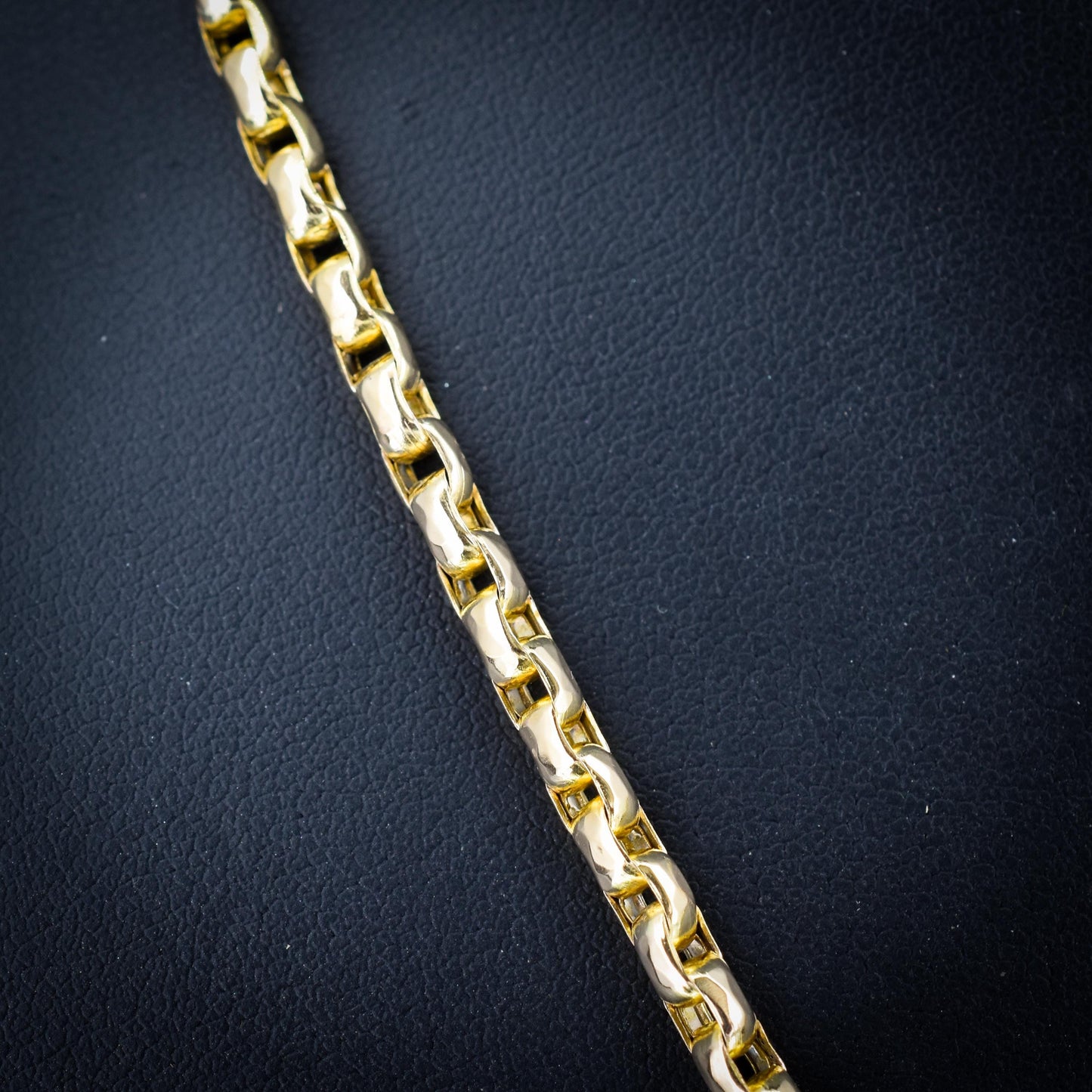 Antique Victorian 9ct Gold Faceted Link Chain Necklace with Dog Clip | 20"