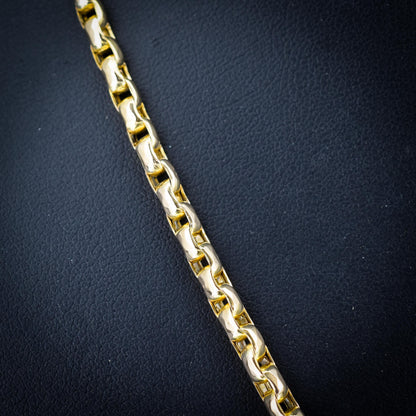 Antique Victorian 9ct Gold Faceted Link Chain Necklace with Dog Clip | 20"