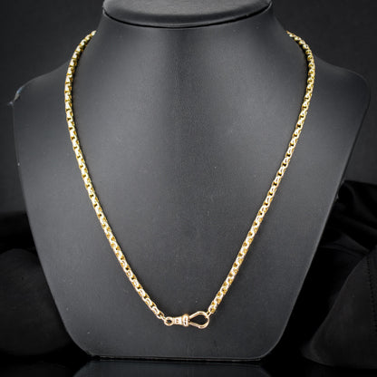 Antique Victorian 9ct Gold Faceted Link Chain Necklace with Dog Clip | 20"