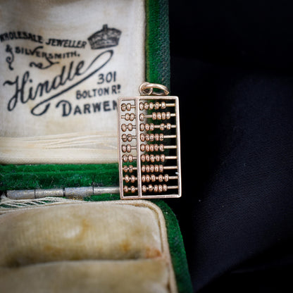 Vintage 14ct Yellow Gold Abacus Charm Pendant