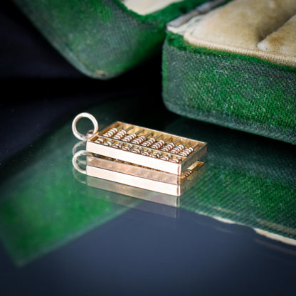 Vintage 14ct Yellow Gold Abacus Charm Pendant