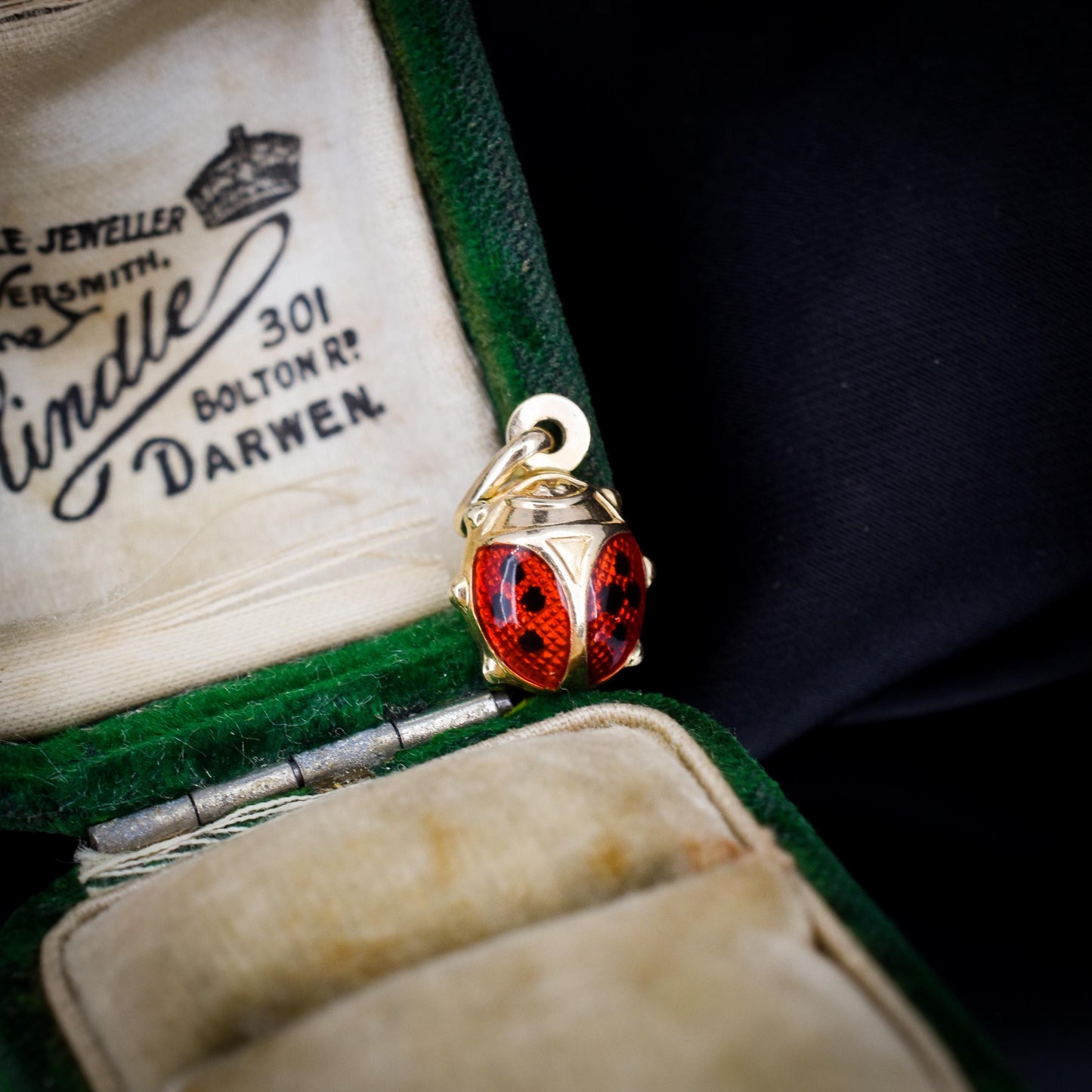 Vintage Ladybug Ladybird Enamel 9ct Gold Charm Pendant