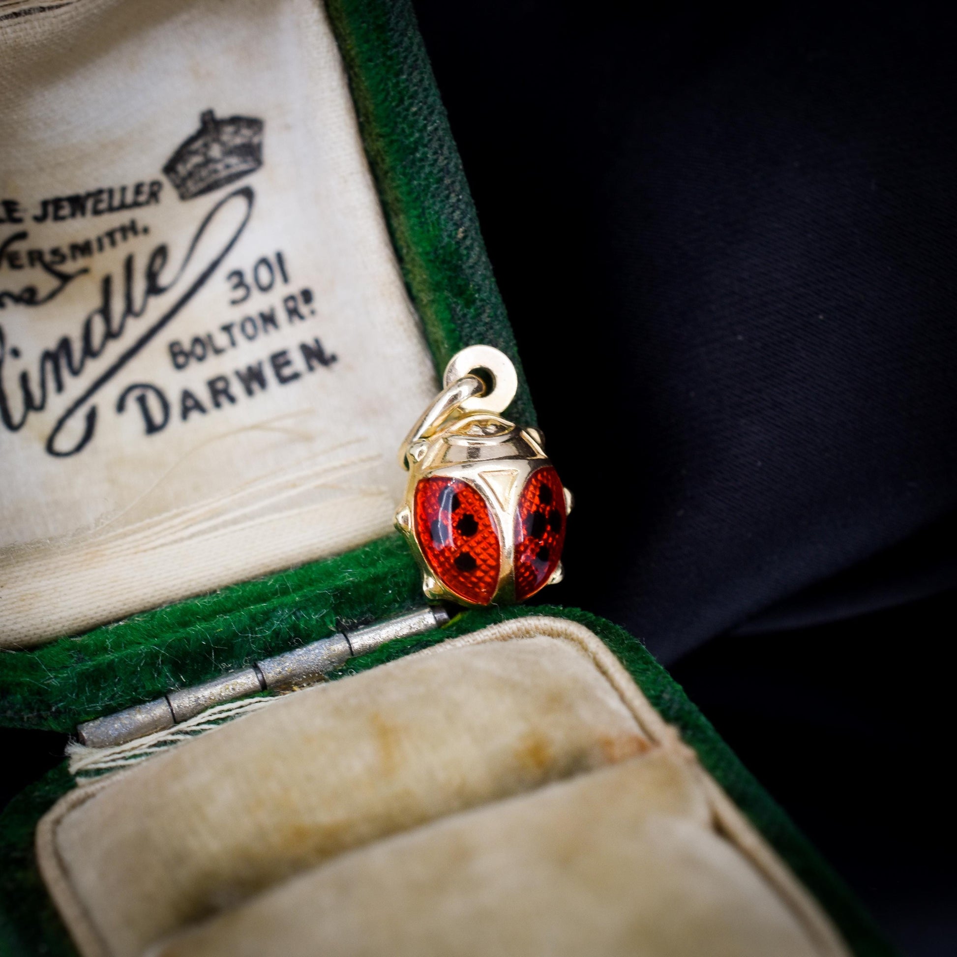 Vintage Ladybug Ladybird Enamel 9ct Gold Charm Pendant