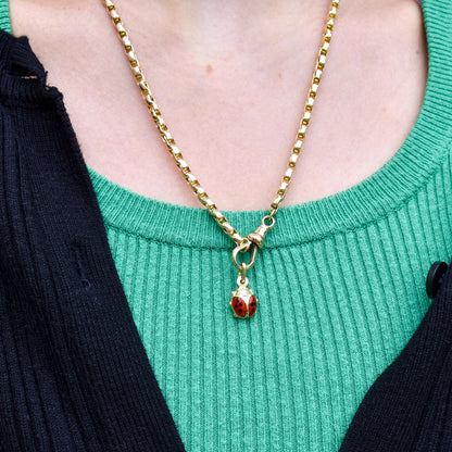 Vintage Ladybug Ladybird Enamel 9ct Gold Charm Pendant