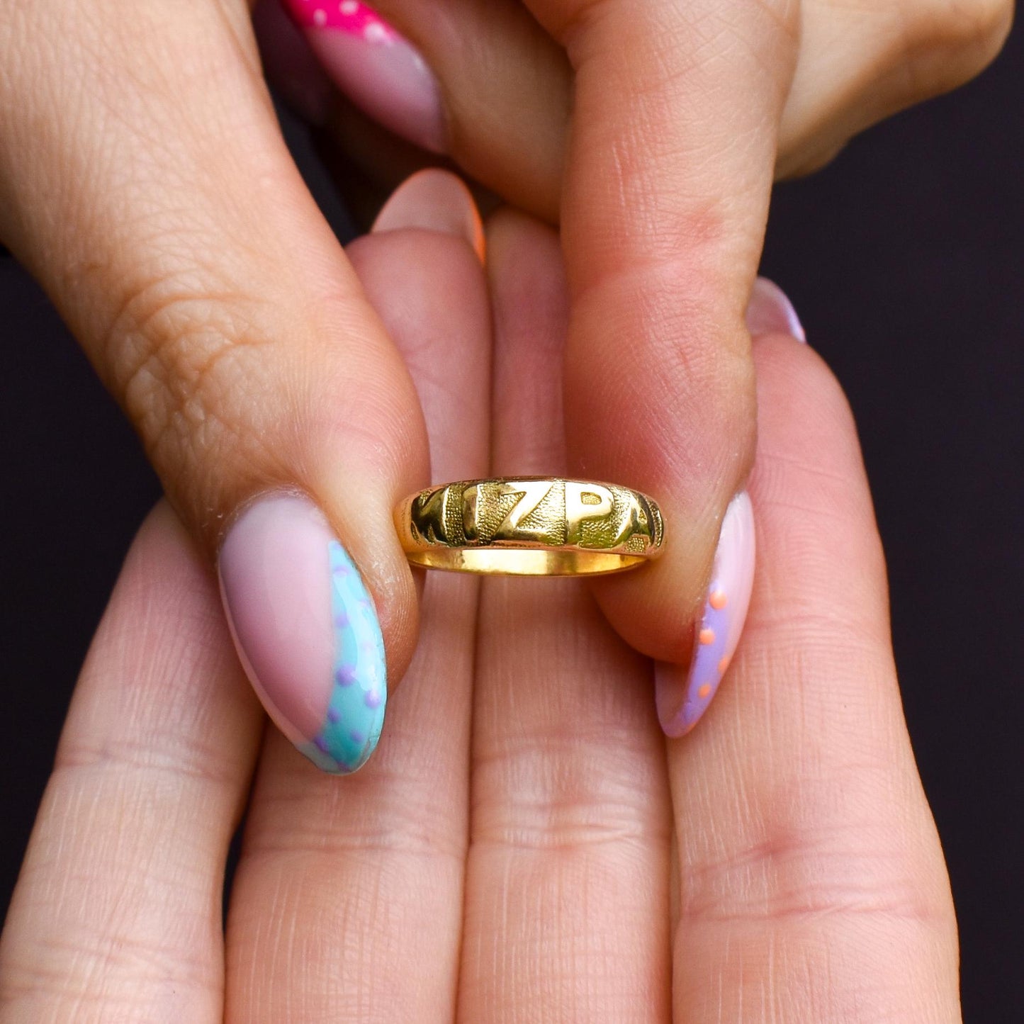 Antique Mizpah 18ct Gold Band Ring