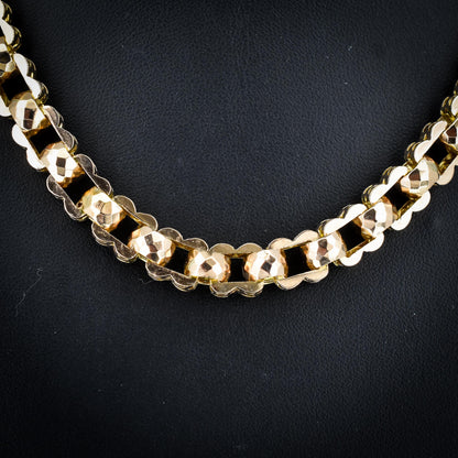Antique Fancy Link 9ct Gold Chain Necklace | 17.5"
