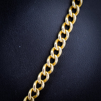 Antique 18ct Yellow Gold Curb Link Dog Clip Chain Necklace | 17.25"