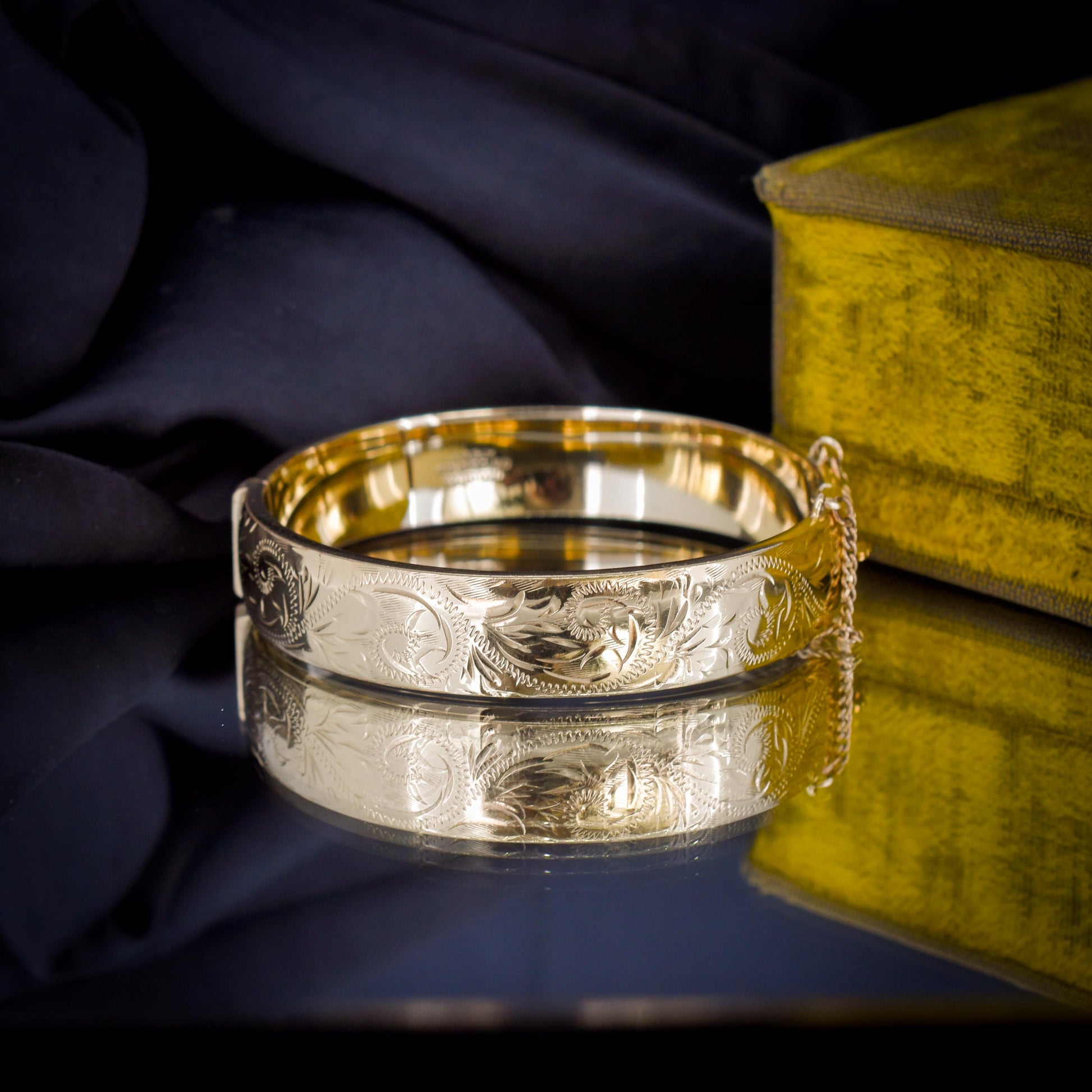 Vintage Rolled Gold Engraved Bangle Bracelet