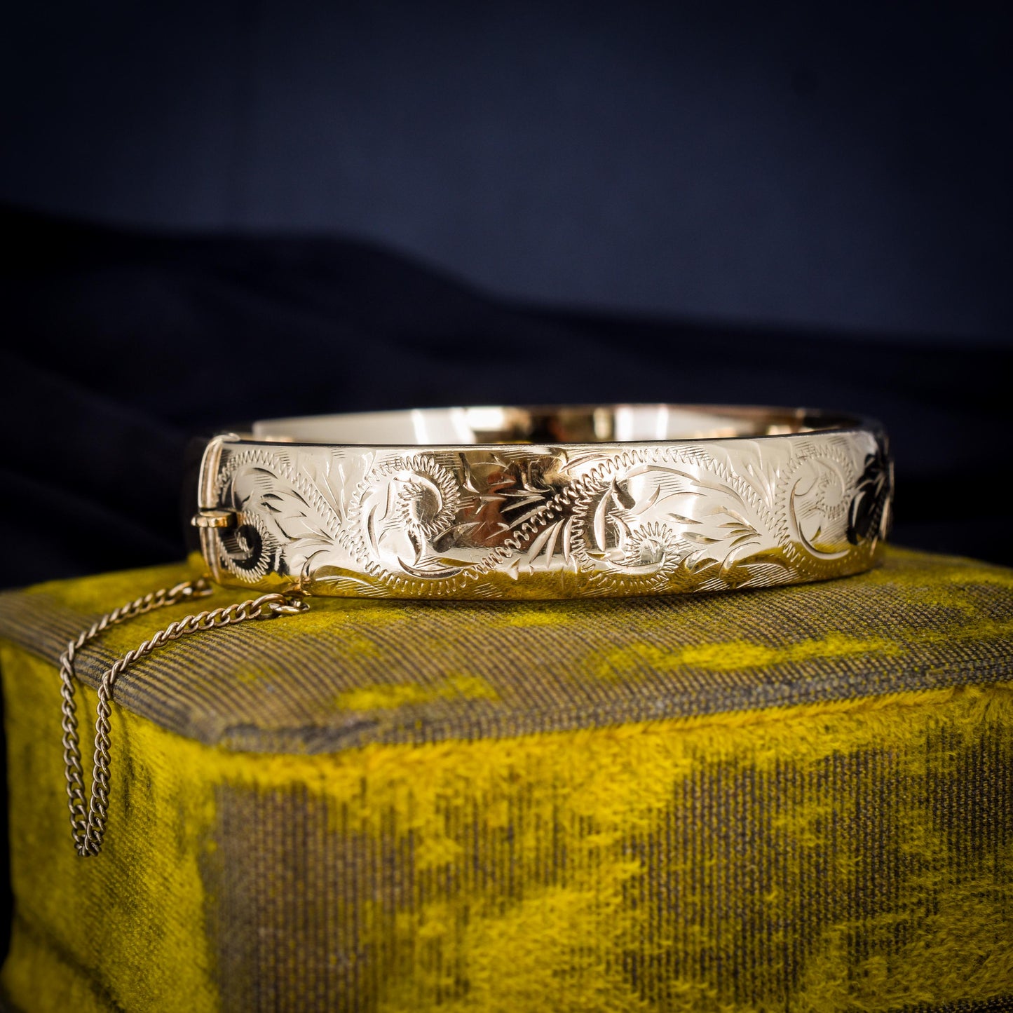 Vintage Rolled Gold Engraved Bangle Bracelet