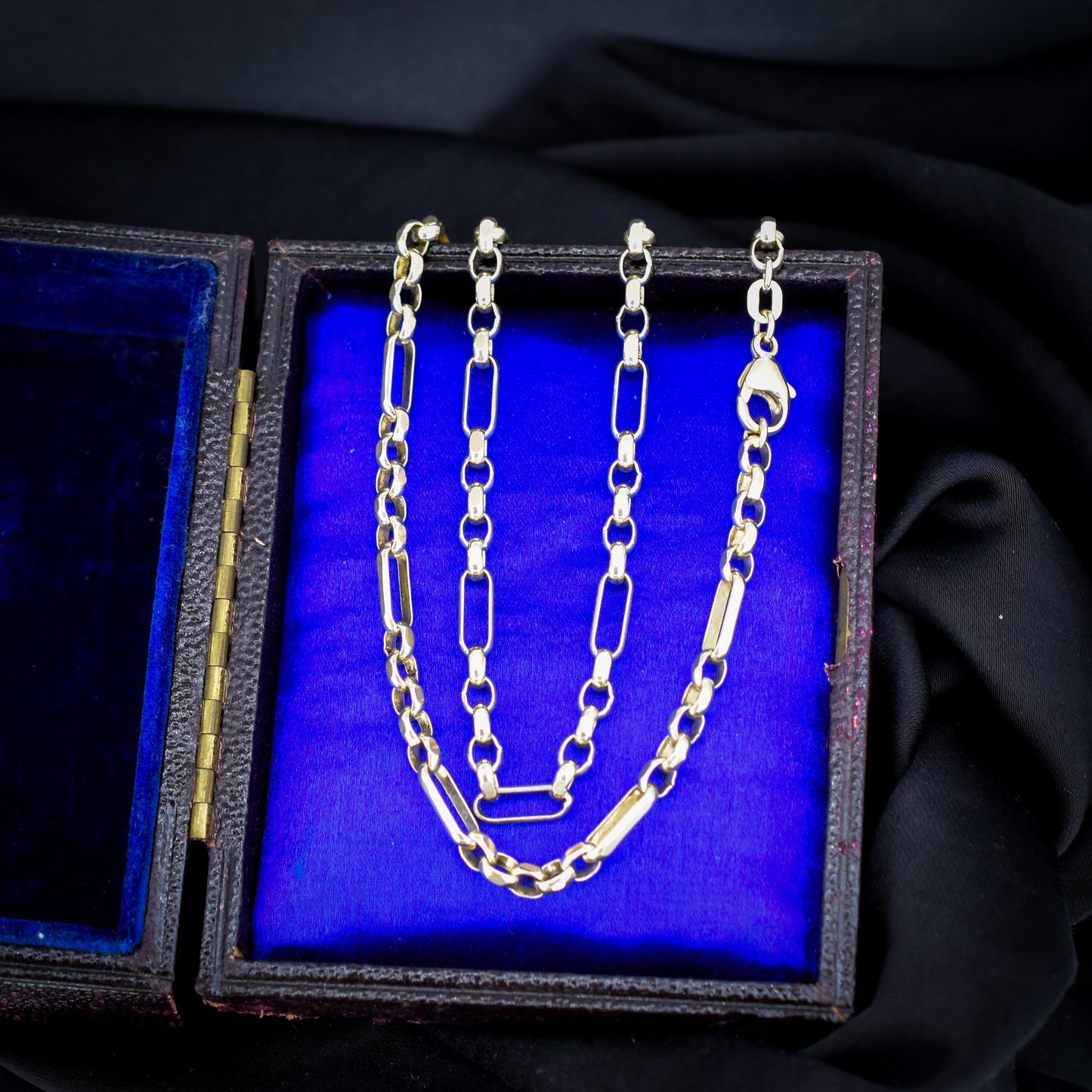 Vintage 9ct Yellow Gold 18″ Fancy Link Chain Necklace