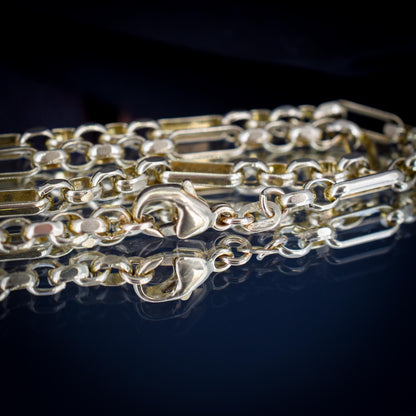 Vintage 9ct Yellow Gold 18″ Fancy Link Chain Necklace