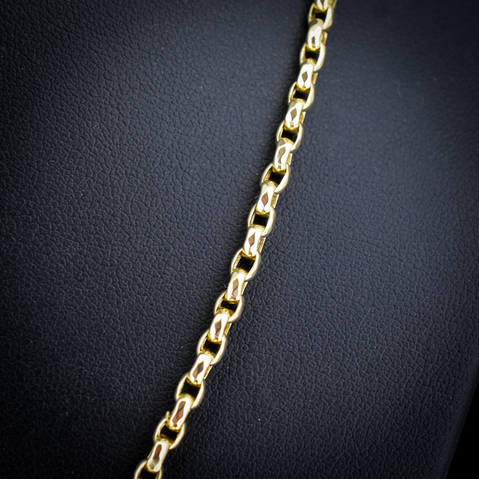 Antique Victorian 9ct Gold Faceted Link Chain Necklace with Dog Clip | 21.5"