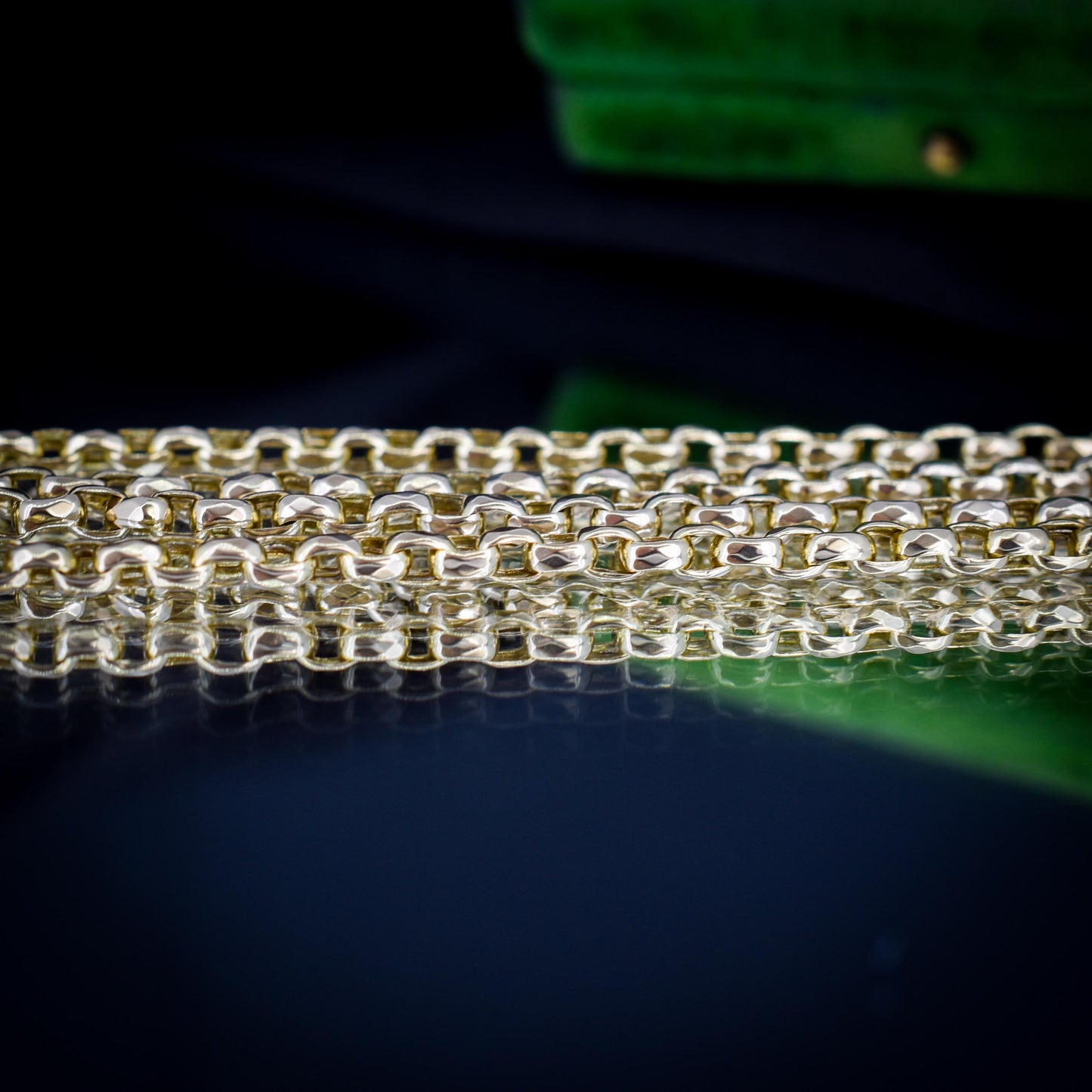 Antique Victorian 9ct Gold Faceted Link Chain Necklace with Dog Clip | 21.5"