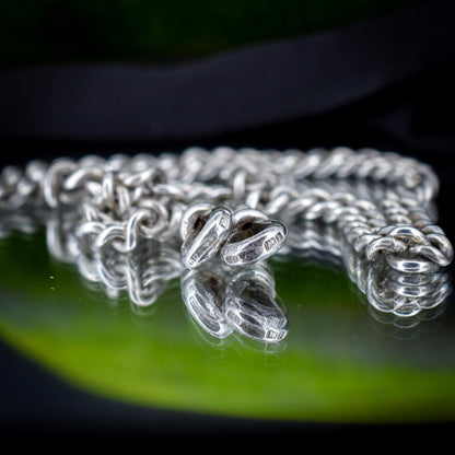 Antique Sterling Silver Curb Link Albert Watch Chain Necklace – 17.25"