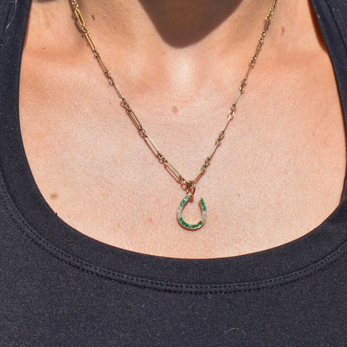Antique 9ct Yellow Gold Paperlink Chain with Bolt ring | 17.5" Length