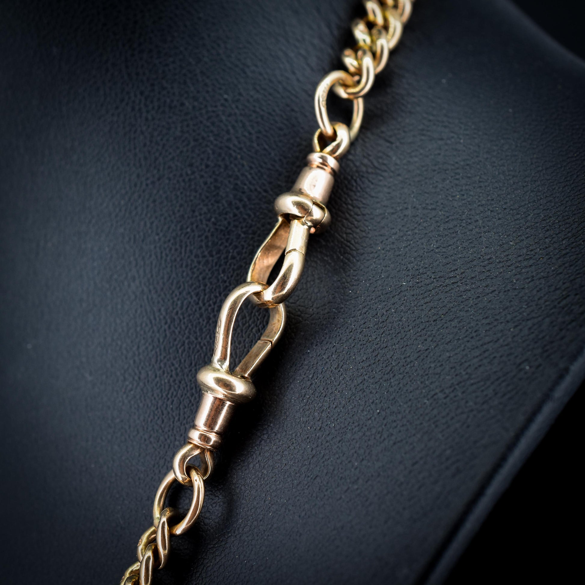 Antique 18.5" 9ct Gold Curb Link Dog Clip Albert Watch Chain Necklace - Dated 1920