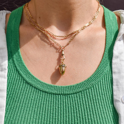 Antique Portuguese Multi Gem Acorn 19ct Gold Charm Pendant