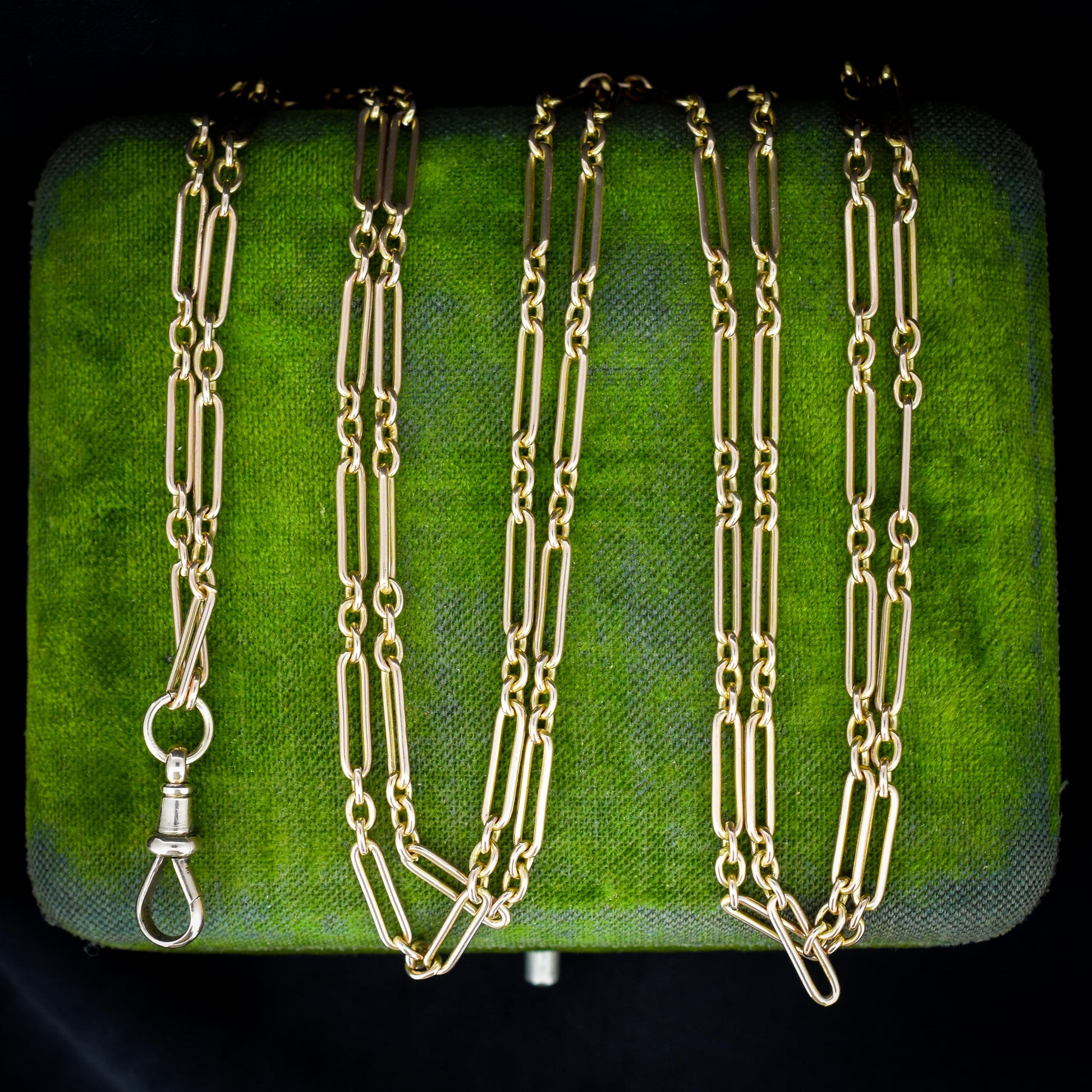 Antique Victorian 9ct Gold Paper Link Chain Necklace 41" Length